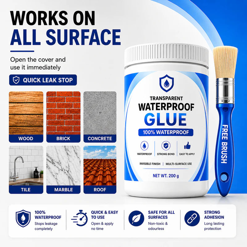 Waterproof Glue + Free Brush ( BUY 1 GET 1 FREE )